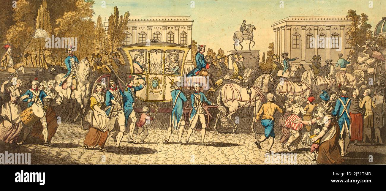 L’ingresso del re a Parigi il 6th ottobre 1789 bu Foto Stock