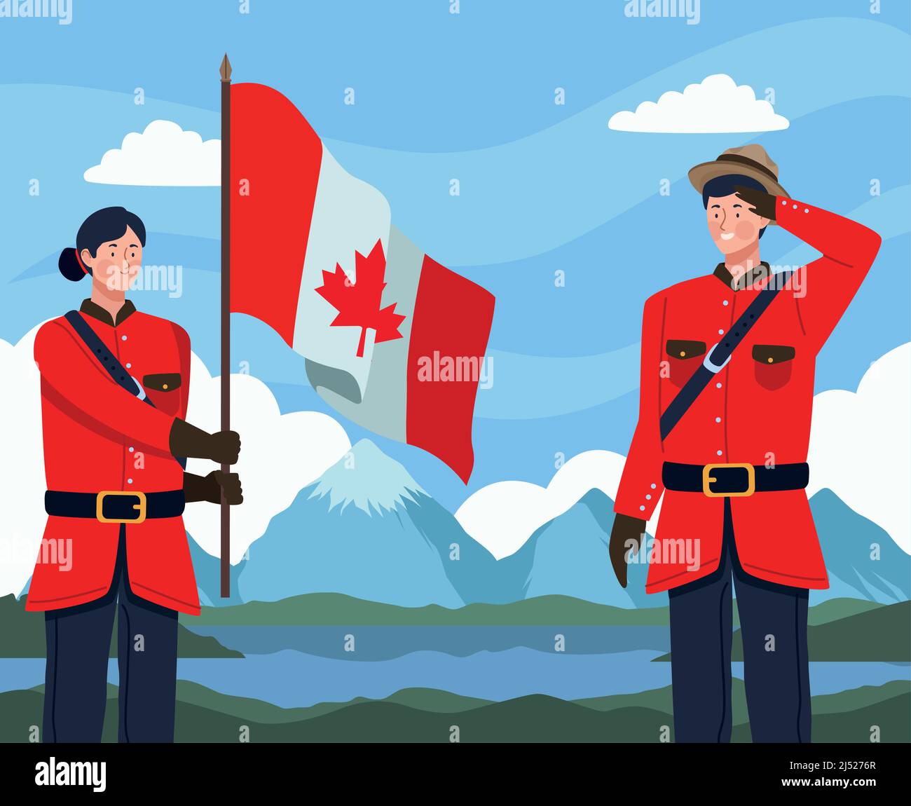 coppia di soldati canadesi Illustrazione Vettoriale