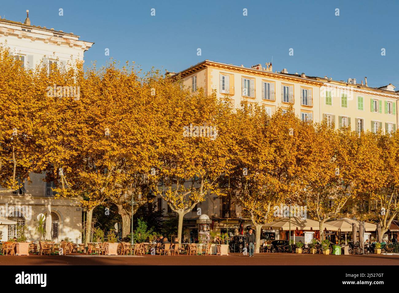 La Place Saint-Nicolas a Bastia, Corsica Foto Stock