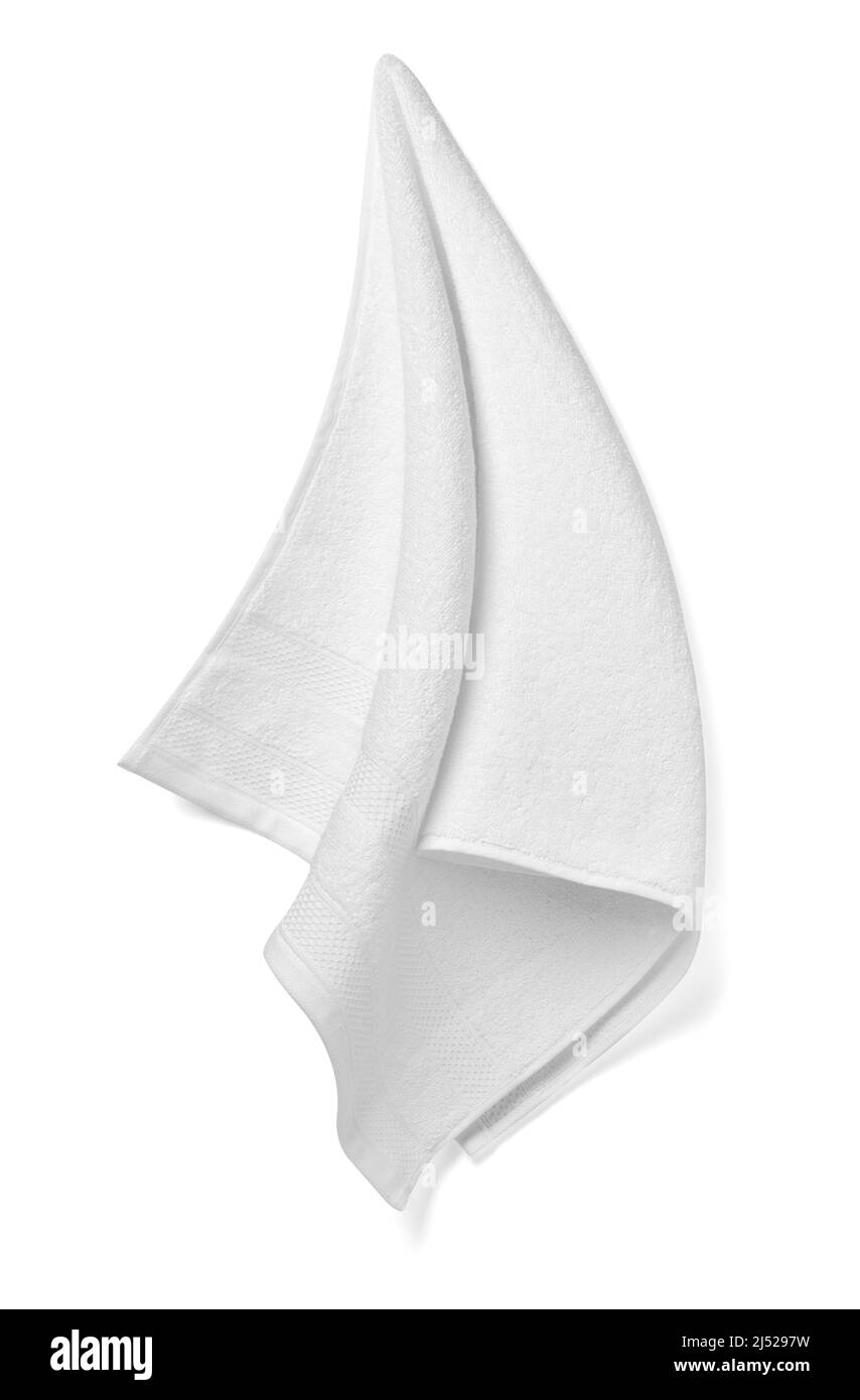 asciugamano cotone bagno bianco spa tessuto Foto Stock
