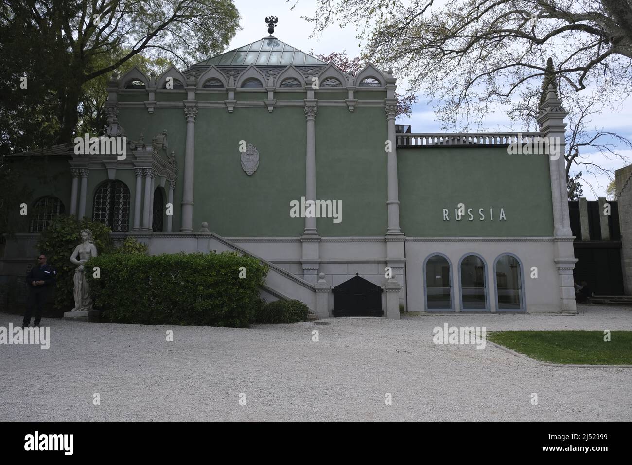 Il padiglione russo è stato chiuso il 20 aprile 2022 a Venezia in occasione dell'apertura della Biennale Arte. Foto Stock