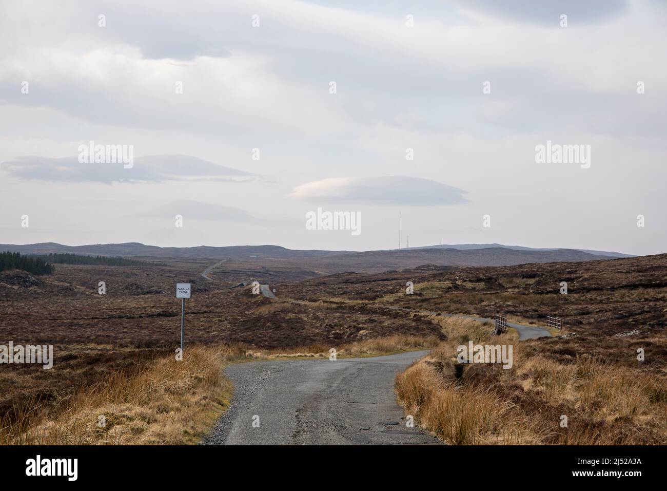 Passando posti sulla strada A858, Isola di Lewis, Scozia Foto Stock