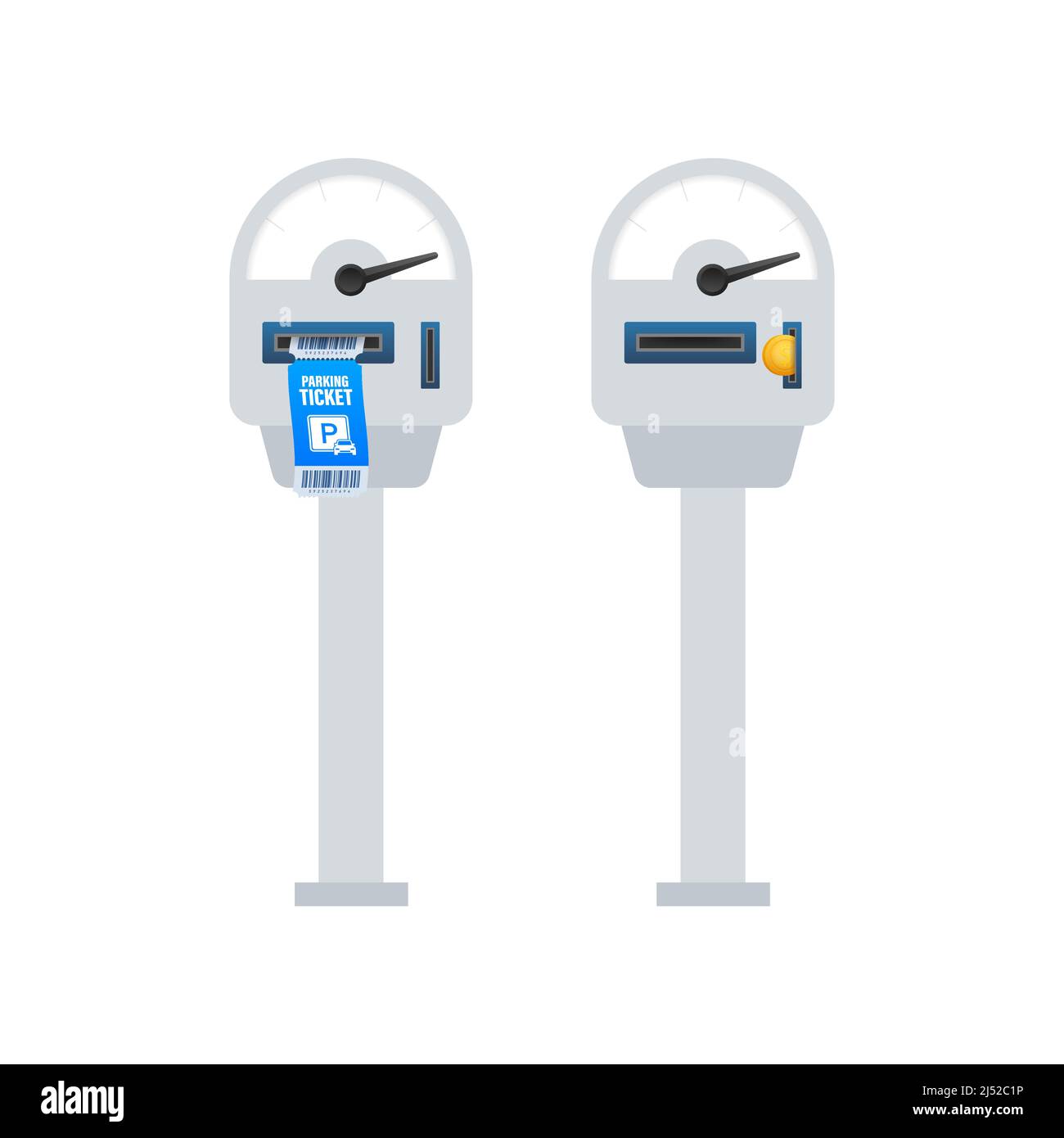 Parchimetro, parcheggio pubblico. Il pubblico urbano ha la sicurezza. Illustrazione dello stock vettoriale. Illustrazione Vettoriale