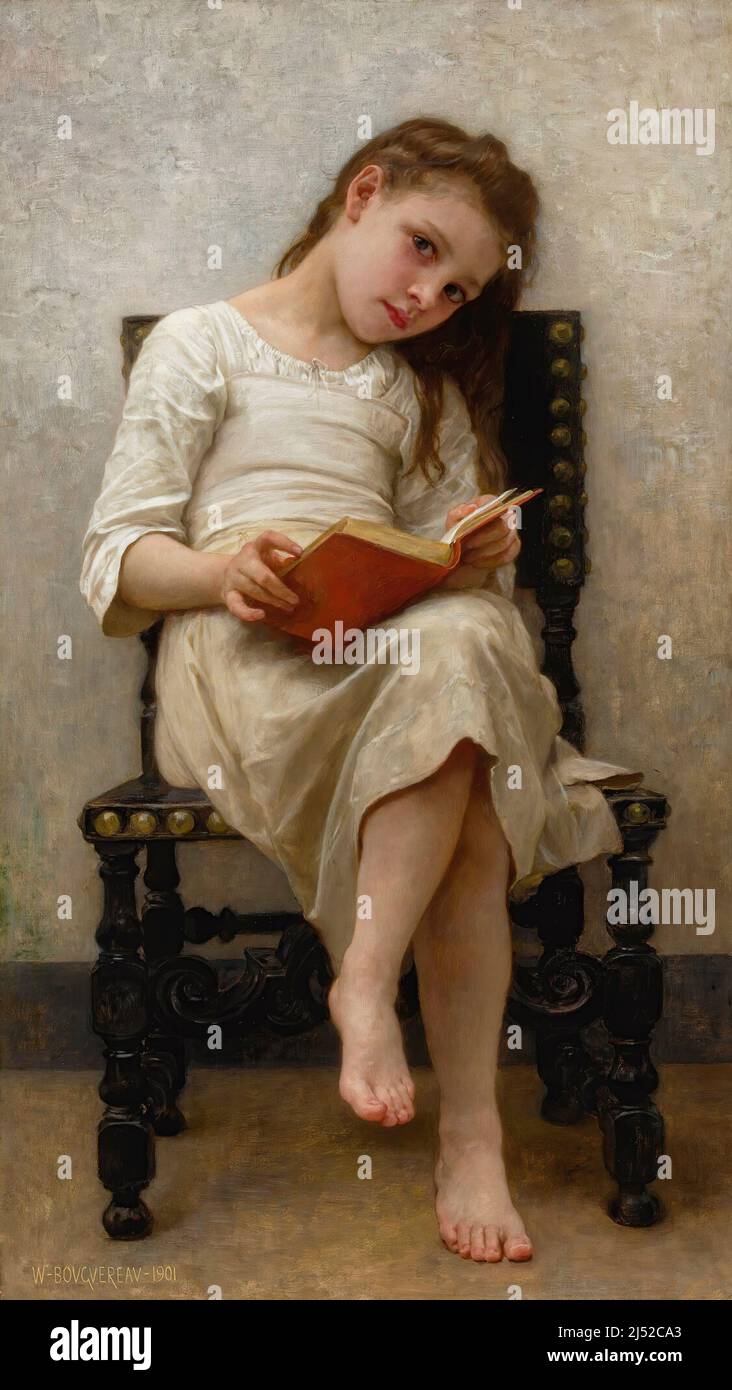 Le Livre De Prix (il Libro dei Premi) (1901) dipinto ad olio di William-Adolphe Bouguereau Foto Stock