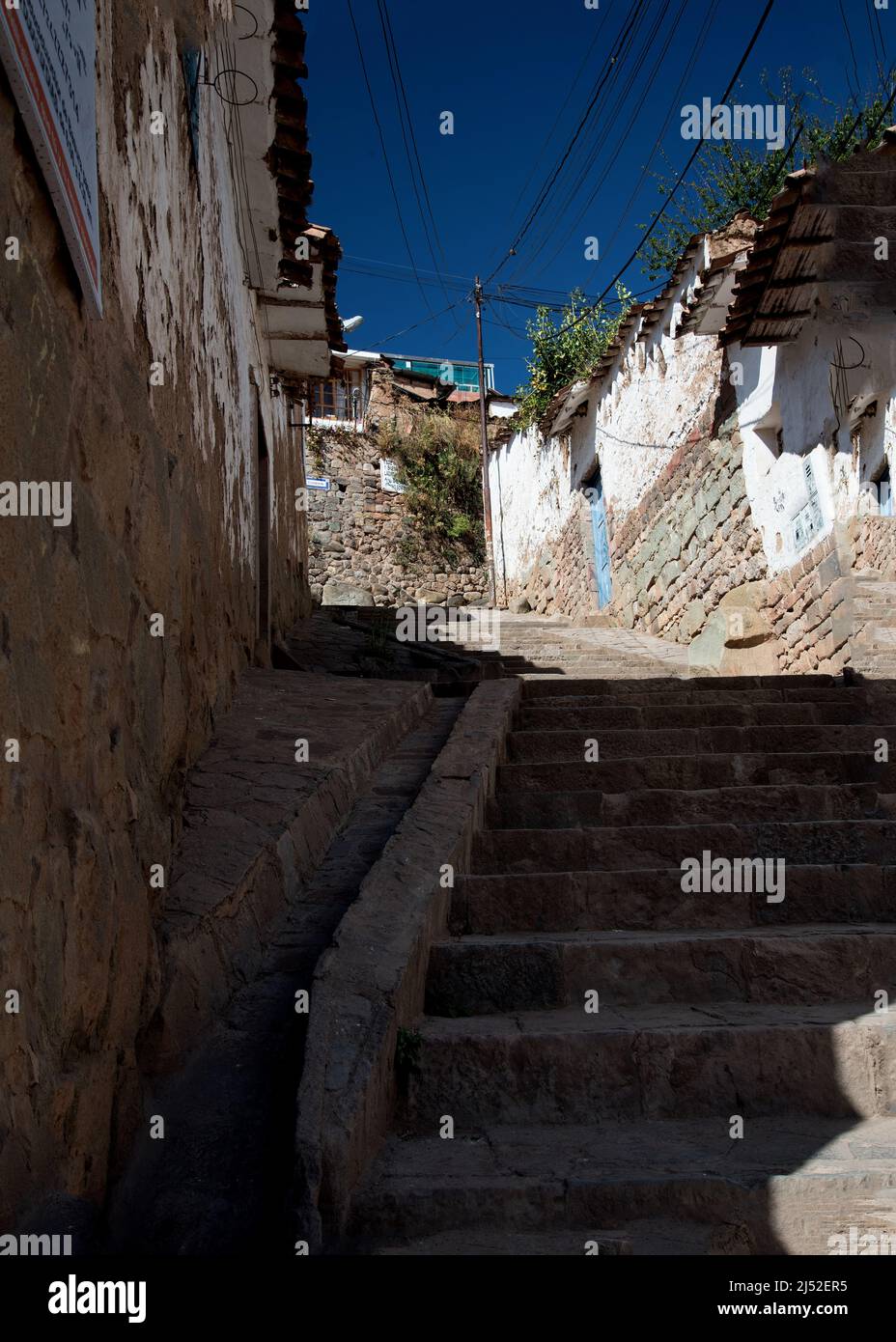 Scale nel quartiere San Blas di Cusco Foto Stock