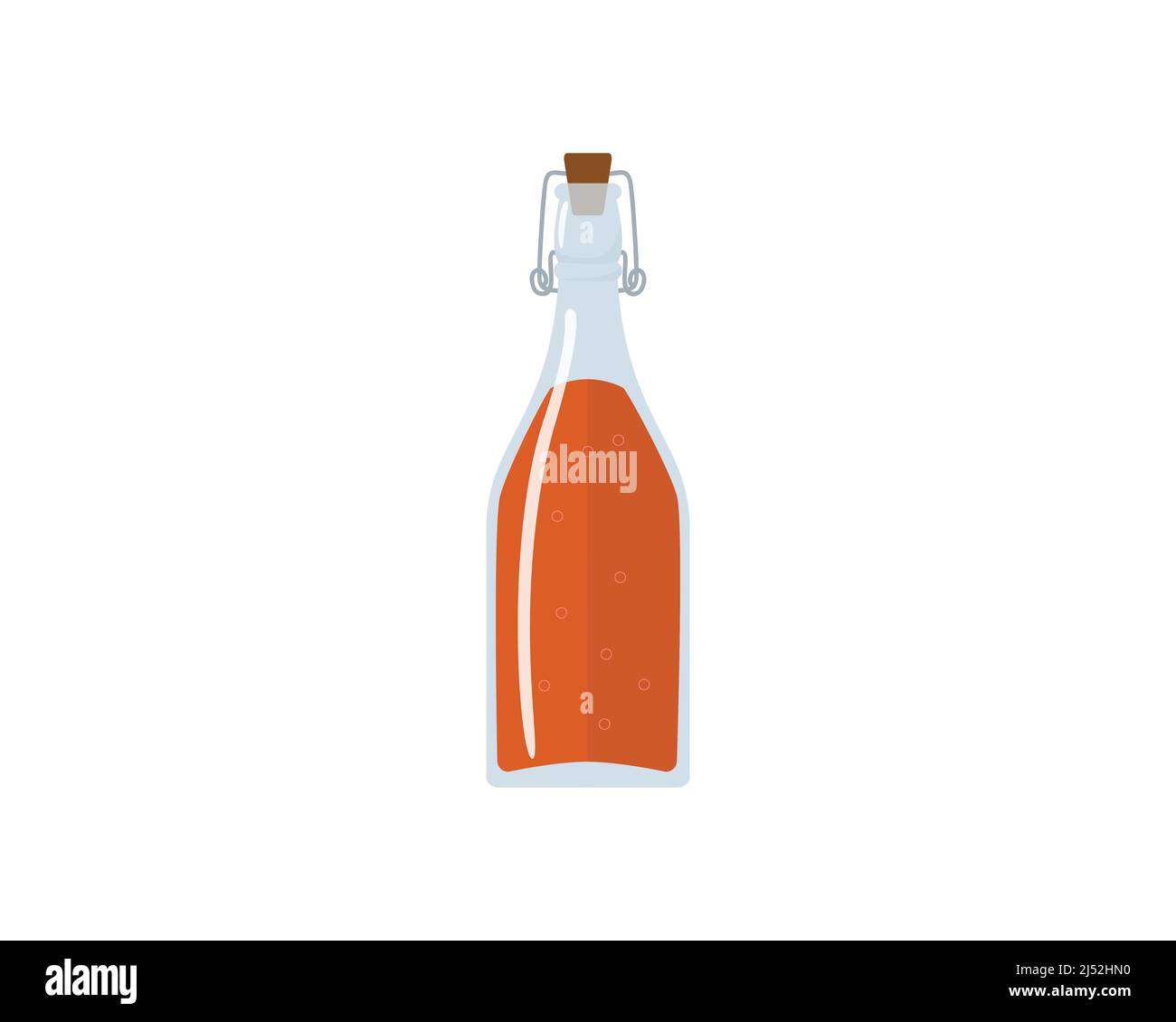 Una bottiglia di Kombucha drink Illustration Vector Illustrazione Vettoriale