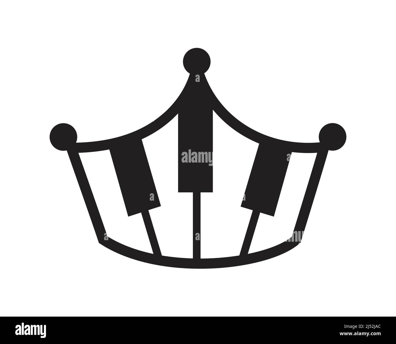 Crown combinato con piano Keyboard Symbol Vector Illustrazione Vettoriale