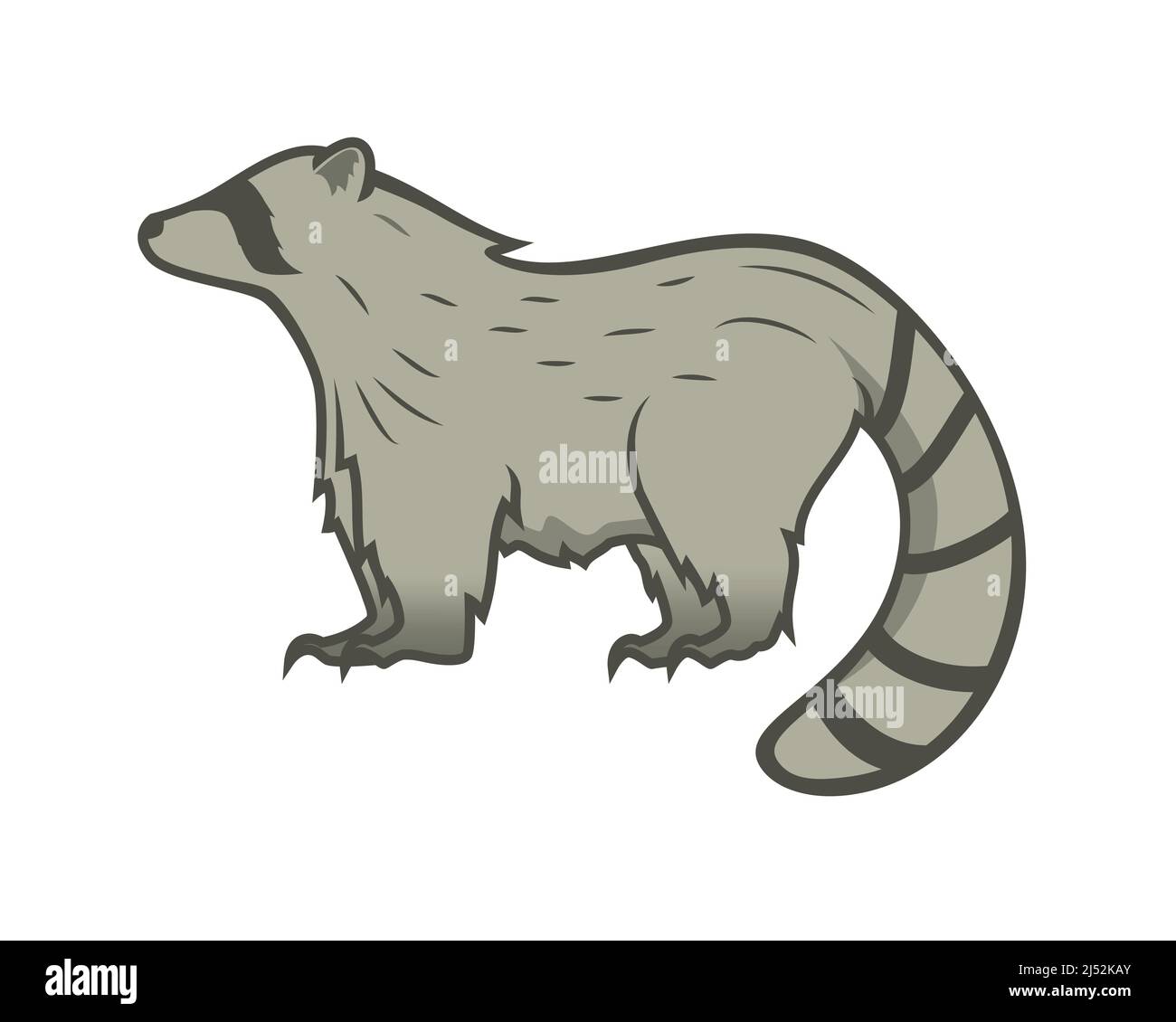 Disegno dettagliato di Raccoon con Gesture in piedi Illustrazione Vettoriale