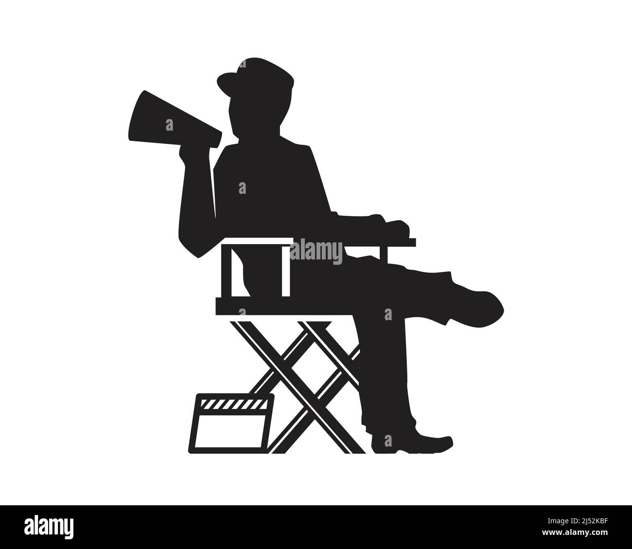 Illustrazione di Movie Director con Silhouette Style Vector Illustrazione Vettoriale