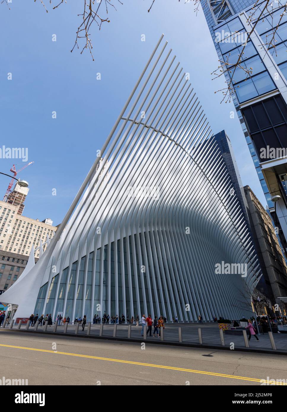 Santiago Calatrava ha progettato IL PERCORSO stazione ferroviaria al World Trade Center, Financial Distrrict, New York, NY, USA. Foto Stock