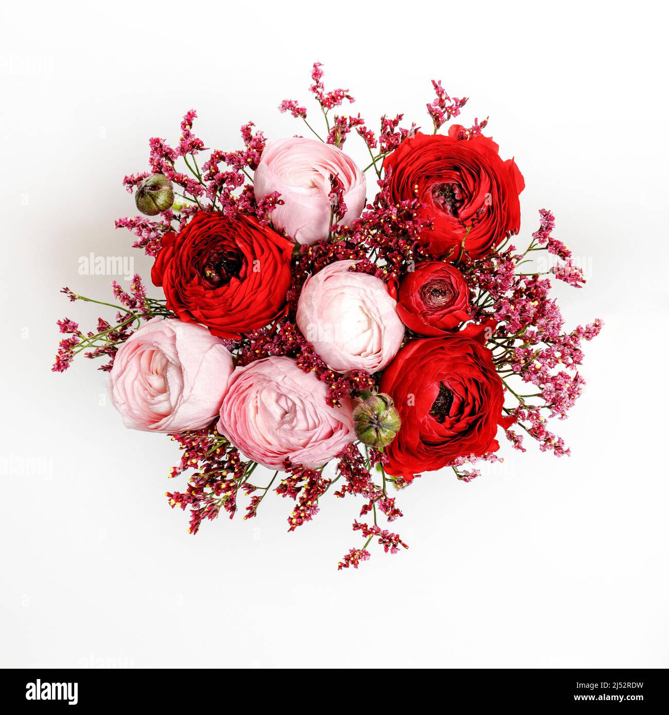 Bouquet di tazzine persiane rosse e rosa Foto Stock