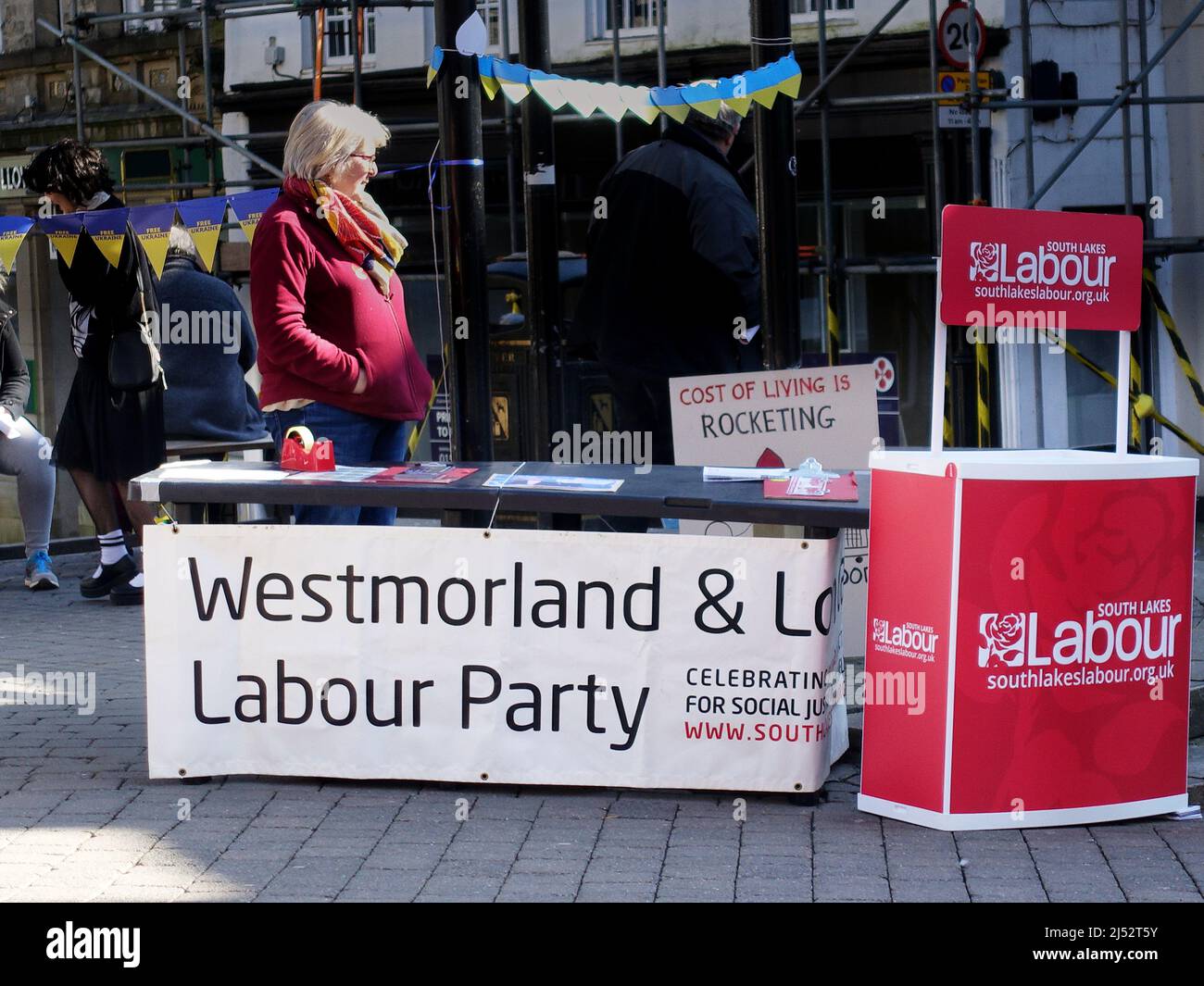 Westmorland e Lonsdale Labor Party si trovano nel centro di Kendal, Regno Unito Foto Stock