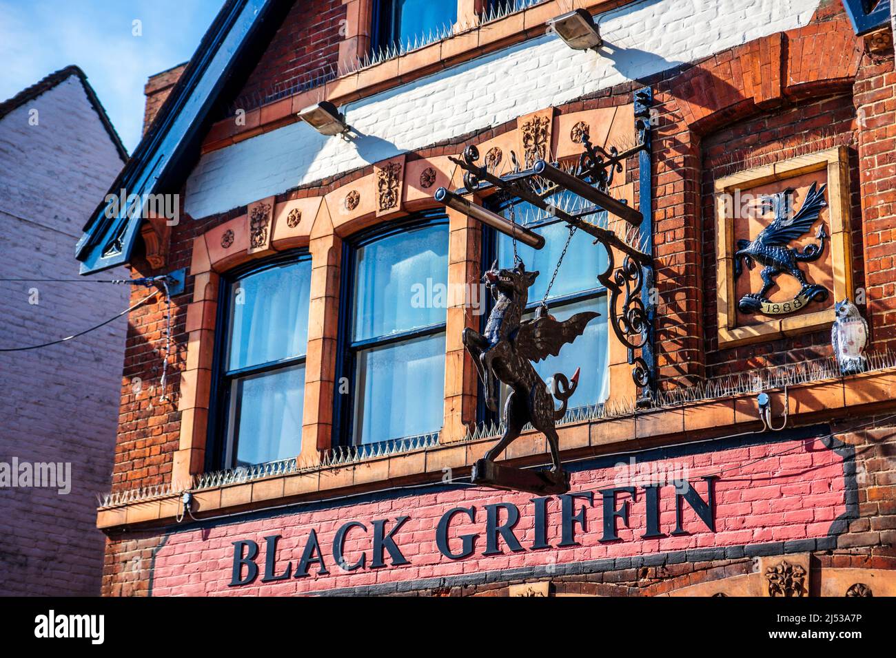The Black Griffin Inn on High Street a Canterbury, Inghilterra. Foto Stock