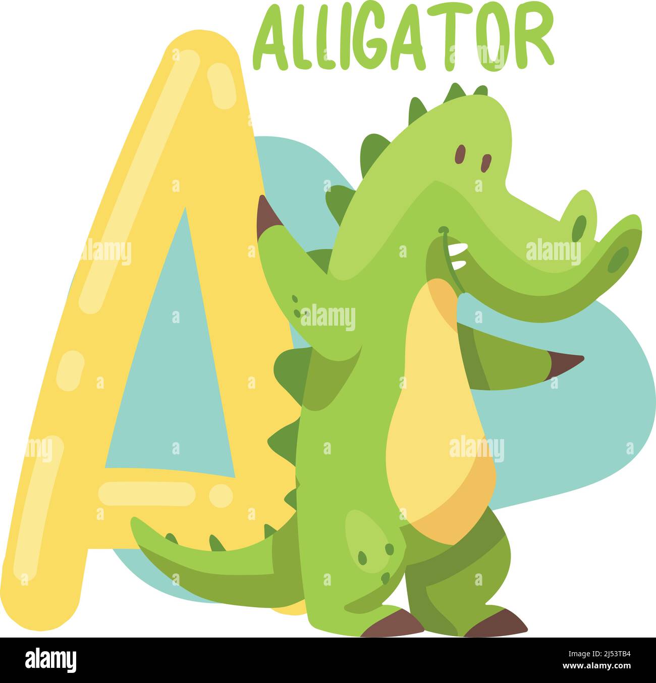 alligatore e una lettera Illustrazione Vettoriale