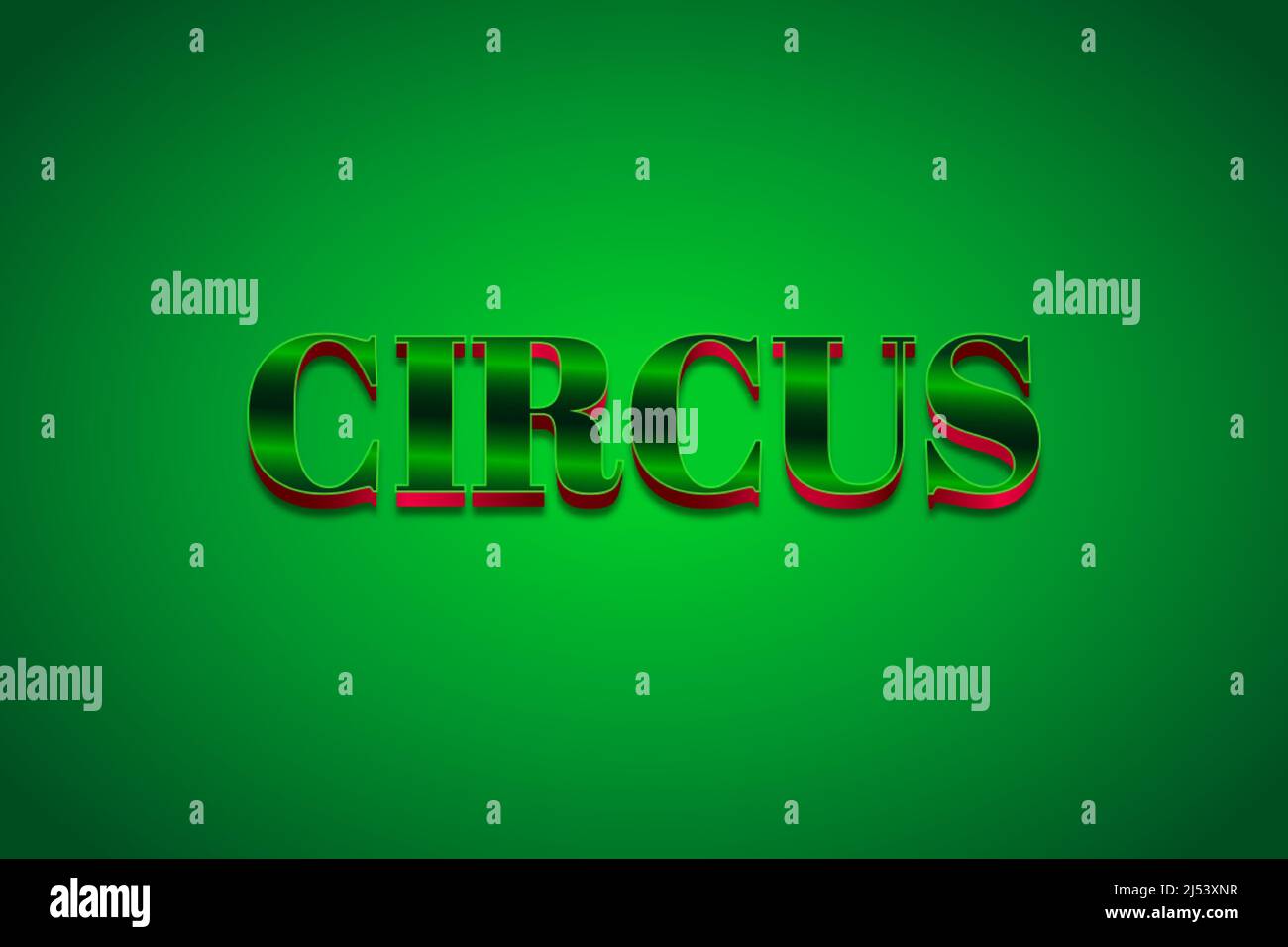 Effetti di testo modificabili Circus , parole e font possono essere cambiati Illustrazione Vettoriale