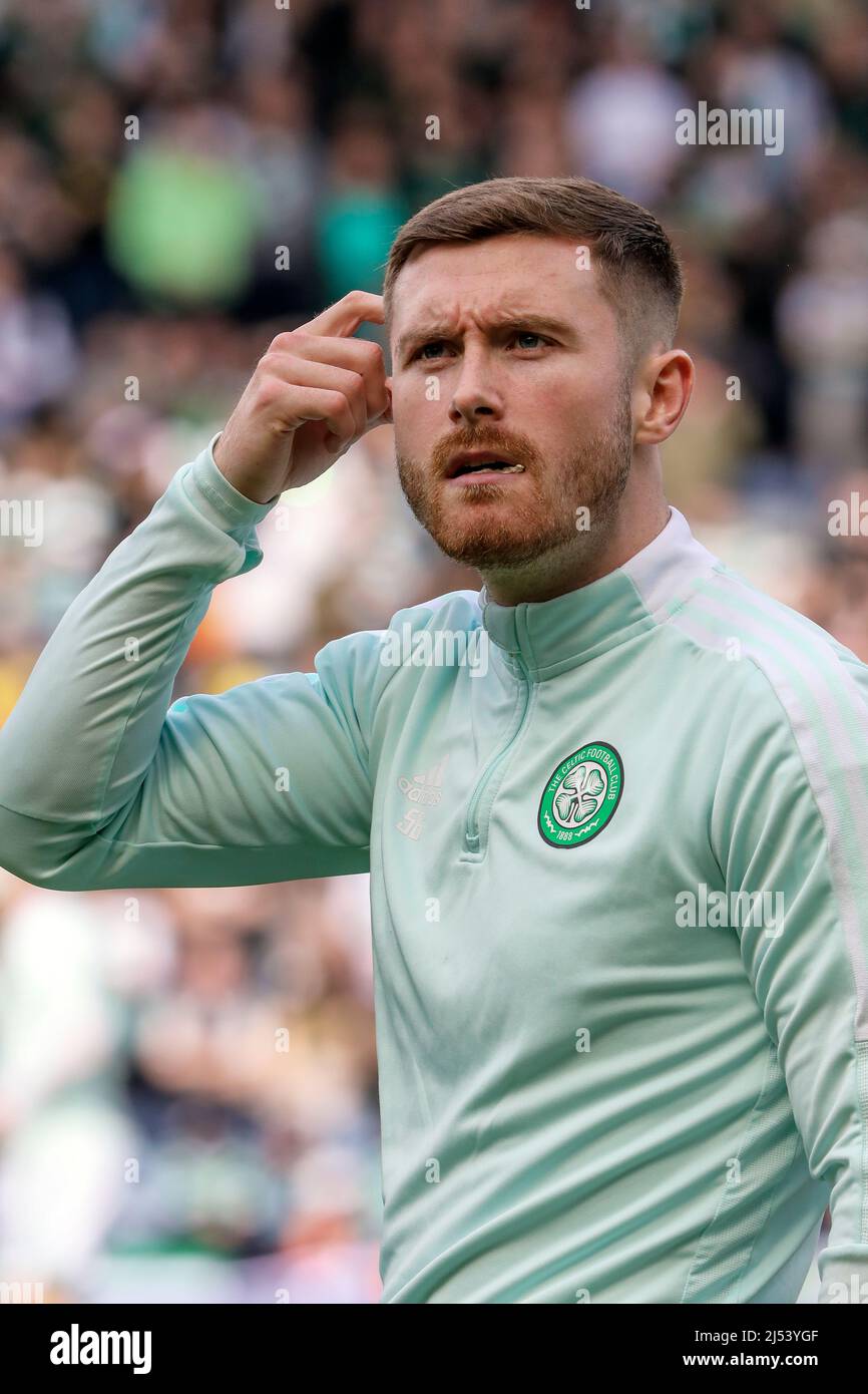 Anthony Ralston, calciatore professionista, gioca per il Celtic FC, allenandosi ad Hampden Park, Glasgow, Scozia, Regno Unito Foto Stock