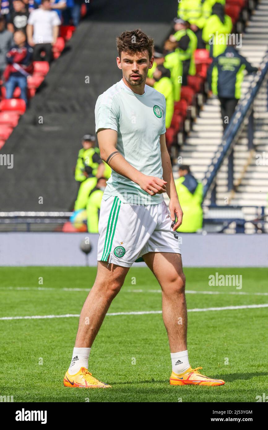 Matt o'Riley, giocando per il Celtic FC, allenando ad Hampden Park, Glasgow Scozia, Regno Unito Foto Stock