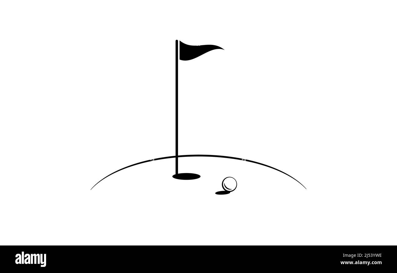 Modello di logo del vettore di bandiera del Golf Club modello di logo del vettore di bandiera del Golf Club. Illustrazione Vettoriale