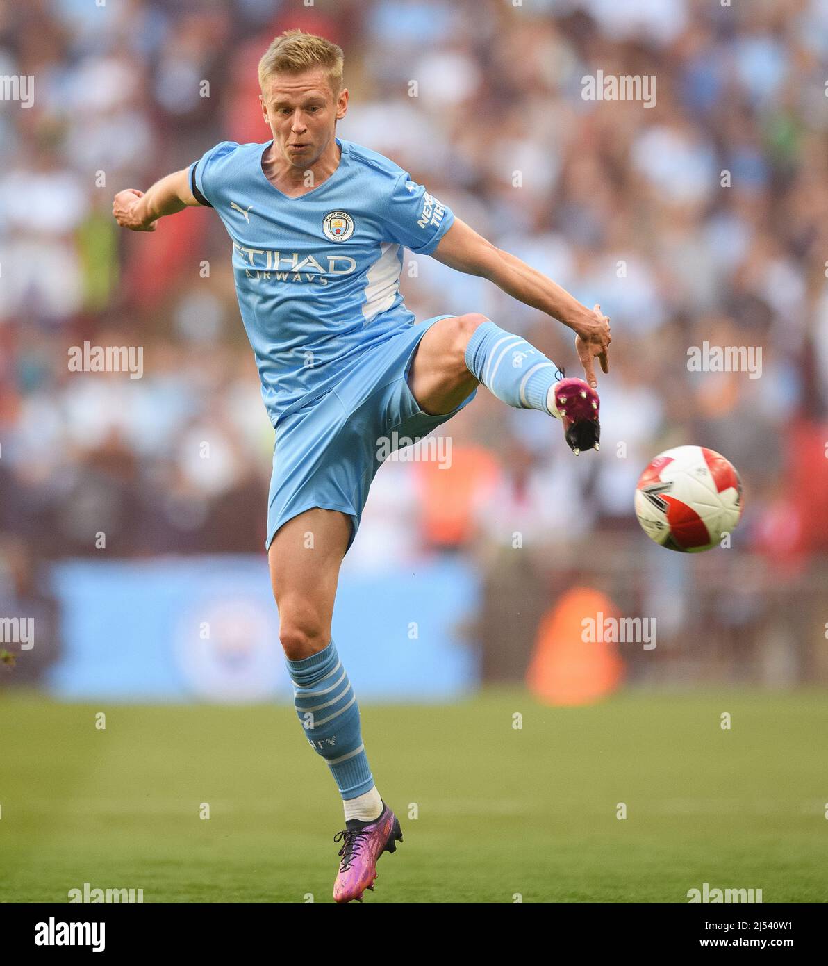 16 Aprile 2022 - Manchester City / Liverpool - Emirates fa Cup - Semifinale - Stadio di Wembley Oleksandr Zinchenko durante la semifinale della fa Cup contro Foto Stock