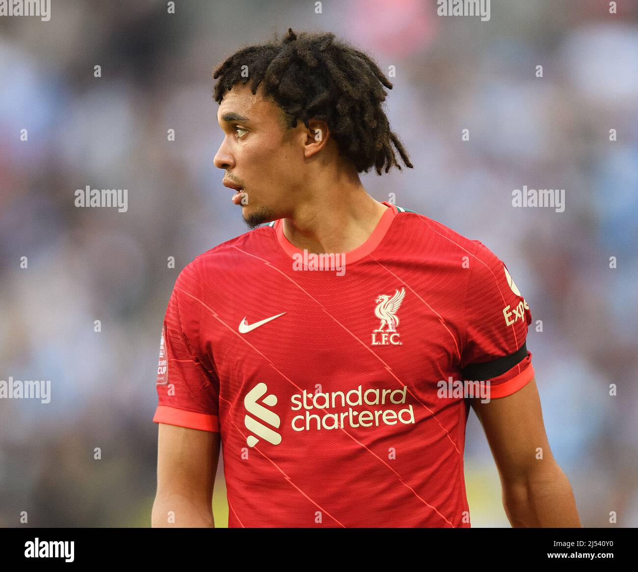 16 Aprile 2022 - Manchester City / Liverpool - Emirates fa Cup - Semifinale - Wembley Stadium Trent Alexander-Arnold durante l'agai semi-finale della fa Cup Foto Stock