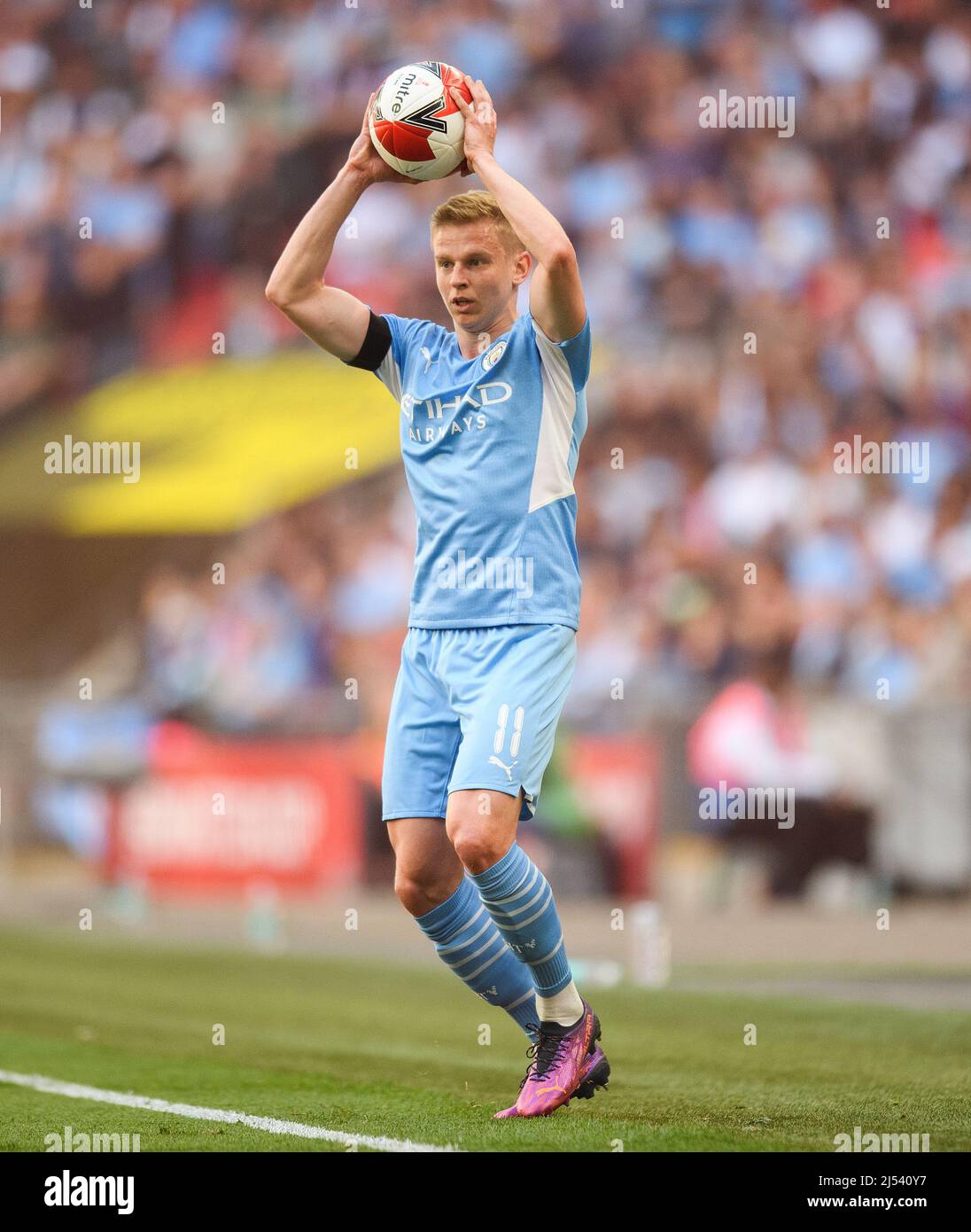 16 Aprile 2022 - Manchester City / Liverpool - Emirates fa Cup - Semifinale - Stadio di Wembley Oleksandr Zinchenko durante la semifinale della fa Cup contro Foto Stock