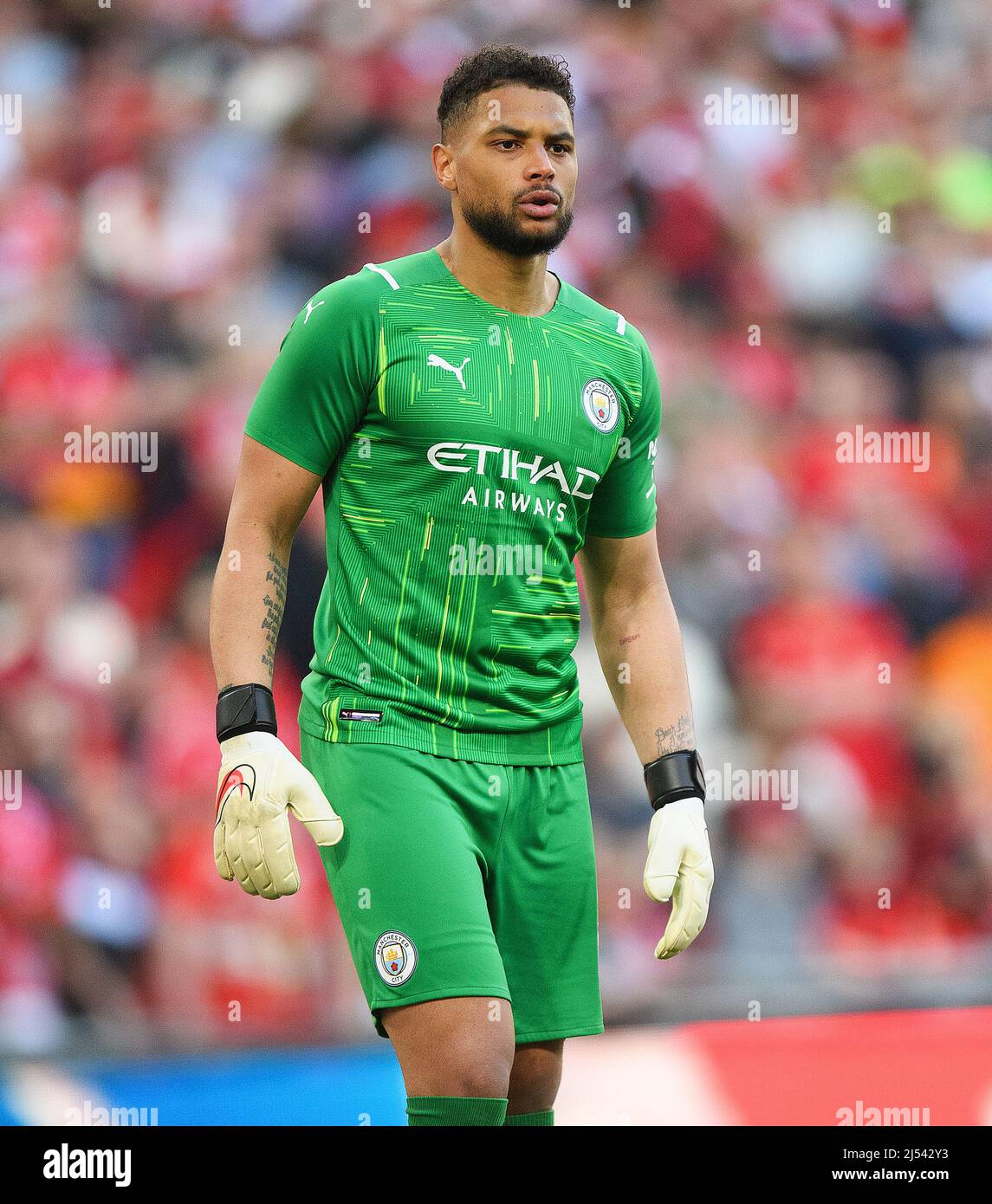 16 Aprile 2022 - Manchester City / Liverpool - Emirates fa Cup - Semifinale - Stadio di Wembley Zack Steffen durante la semifinale della fa Cup contro Liverp Foto Stock