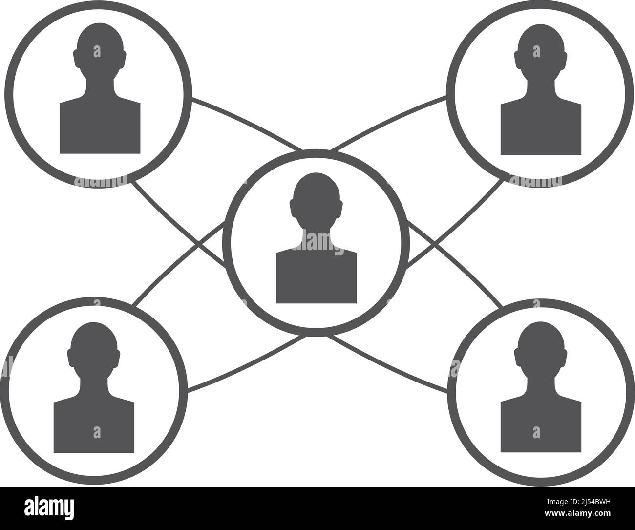 Icona di connessione sociale. Simbolo della rete di comunicazione. Rete di persone Illustrazione Vettoriale