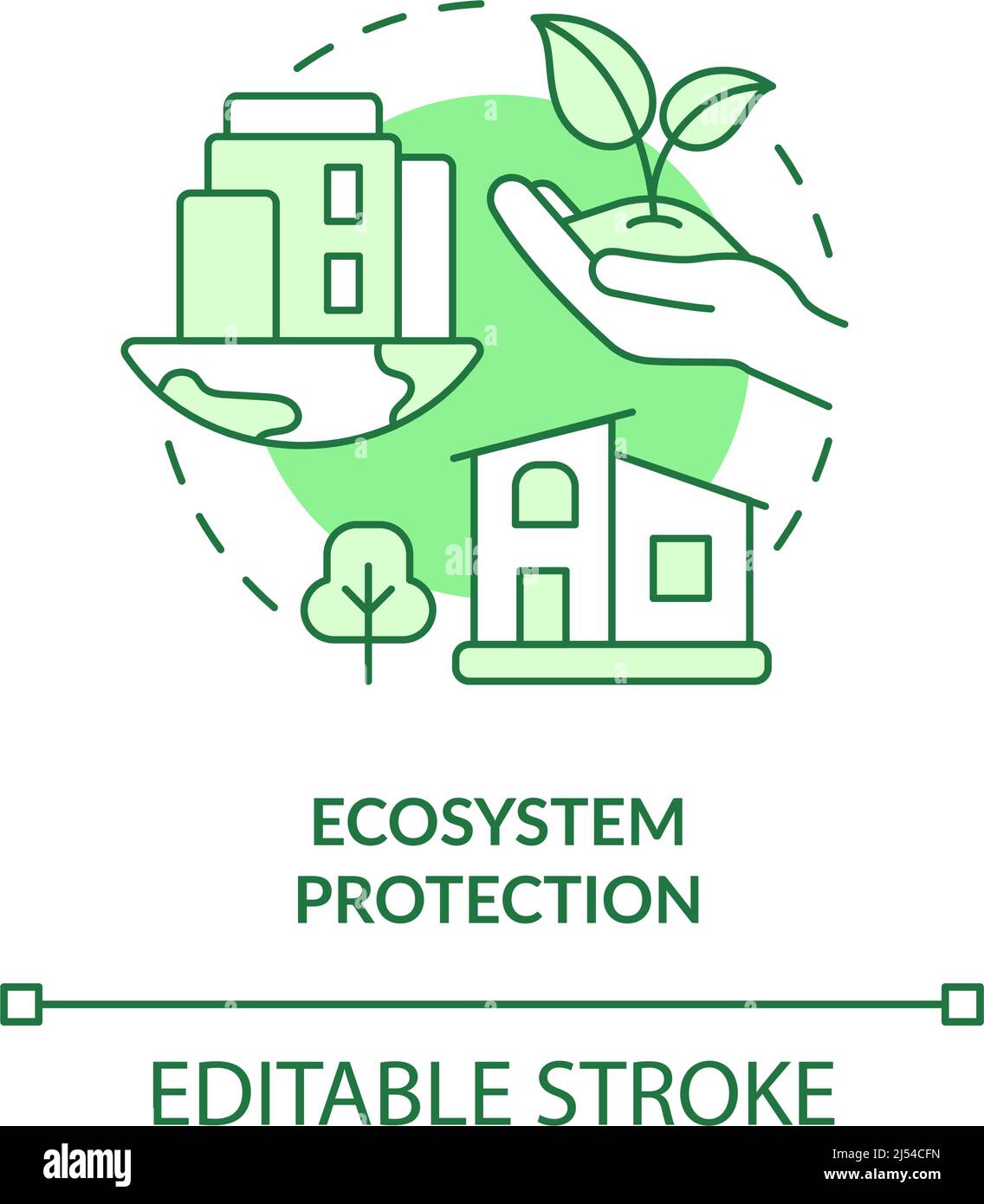 Icona del concetto verde di protezione dell'ecosistema Illustrazione Vettoriale