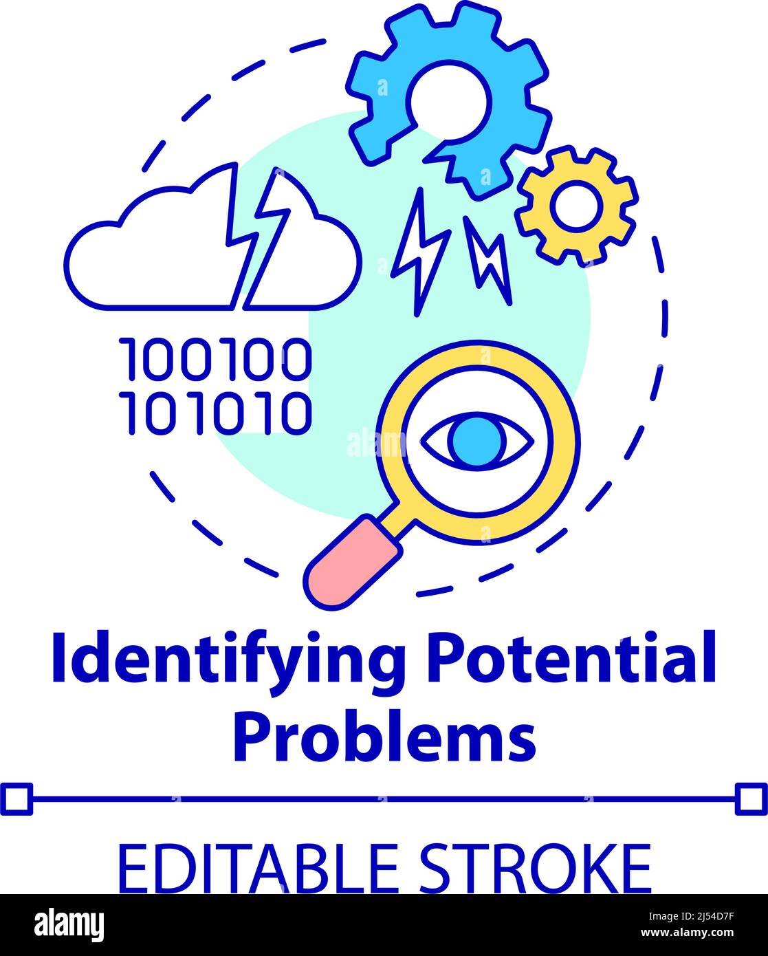 Identificazione di potenziali problemi icona di concetto Illustrazione Vettoriale
