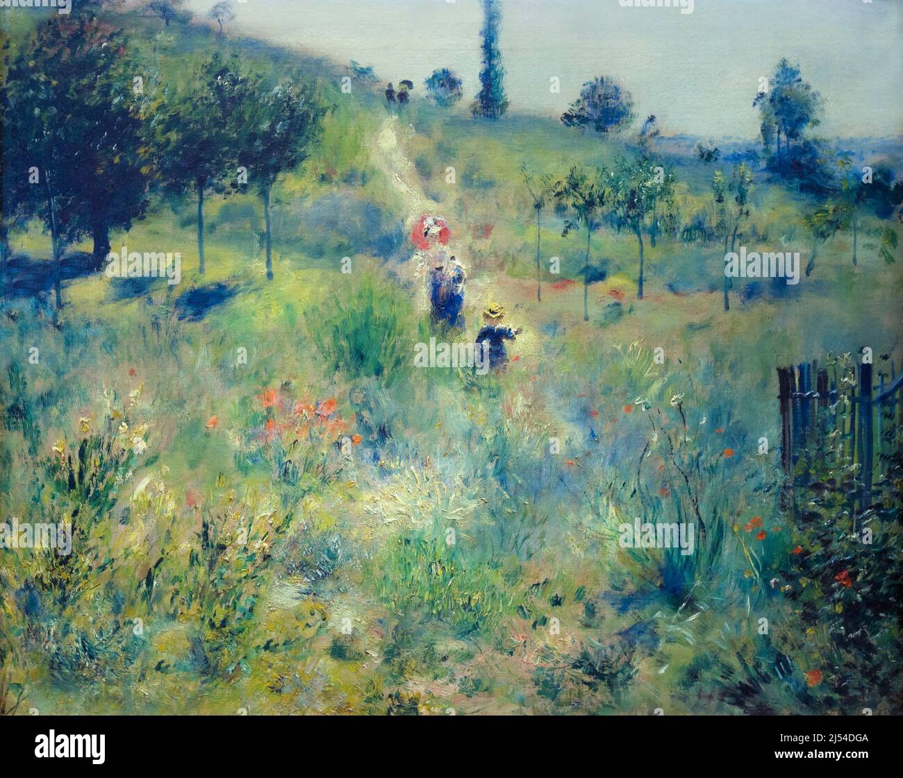 Percorso che conduce attraverso Tall Grass, Chemin montant dans les hautes Herbes, Pierre-Auguste Renoir, 1877, Musee D'Orsay, Parigi, Francia, Europa Foto Stock