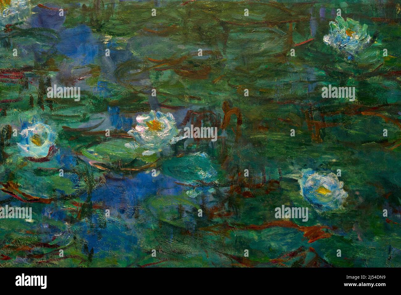 Gigli d'acqua blu, nympheas bleus, Detail, Claude Monet, 1916-1919, Musee D'Orsay, Parigi, Francia, Europa Foto Stock