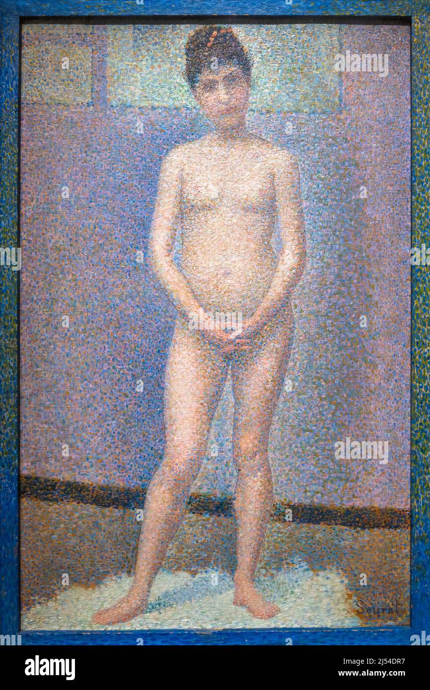 Modello, vista frontale, Poseuse de Face, Georges Seurat, 1887, Musee D'Orsay, Parigi, Francia, Europa Foto Stock