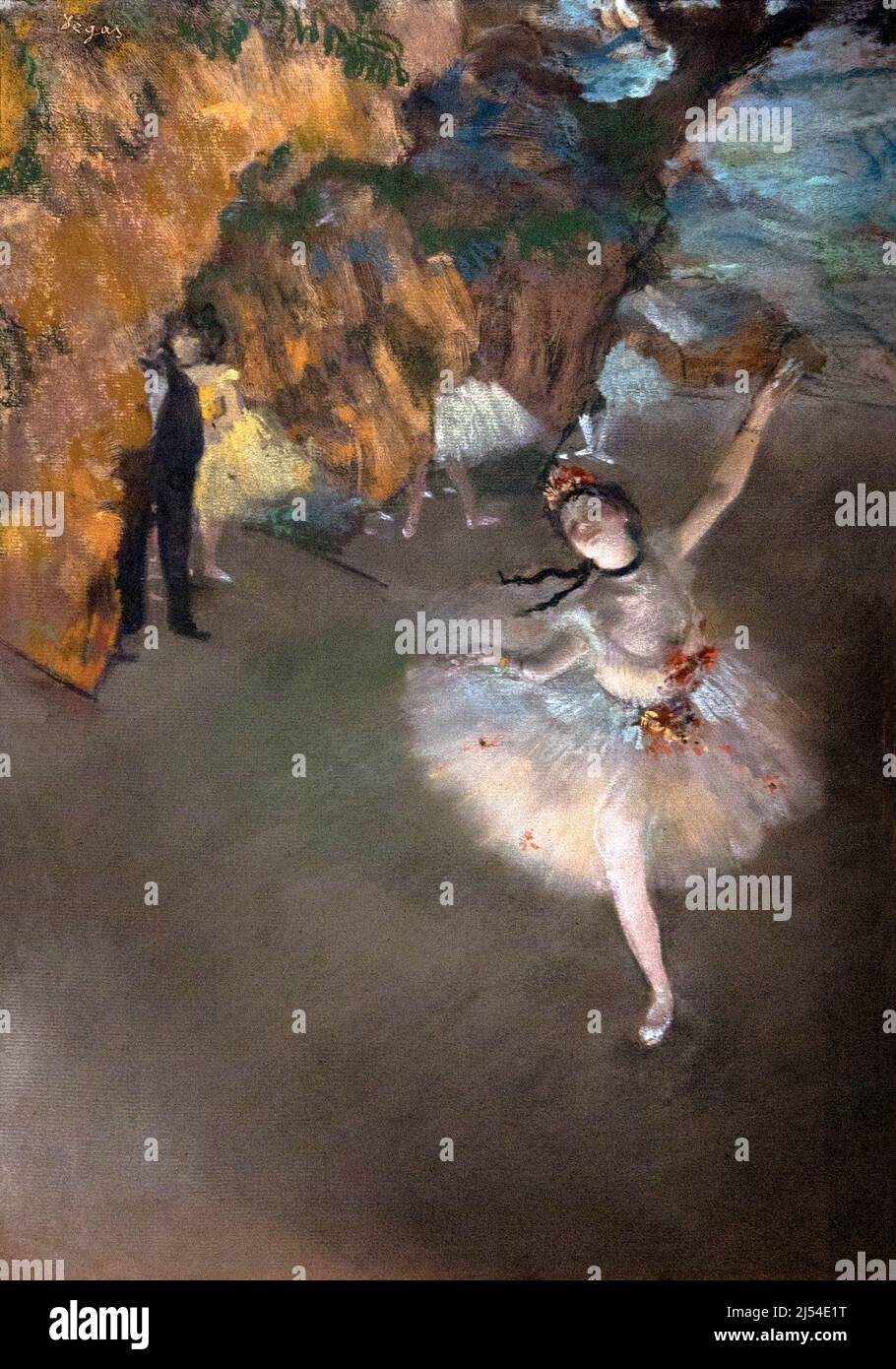 The Star, ballerino sul palco, Balletto, l'Etoile, Danseuse sur Scene, Edgar Degas, circa 1876, Musee D'Orsay Art Gallery, Parigi, Francia, Europa Foto Stock