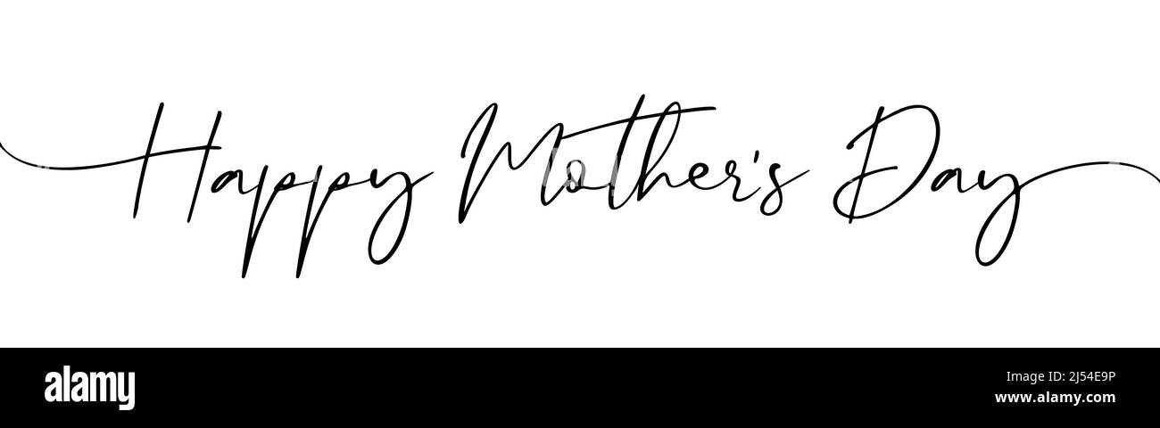 Felice festa della mamma scritta citazione scritta a mano. Elegante disegno di testo a linea continua. Illustrazione vettoriale Illustrazione Vettoriale