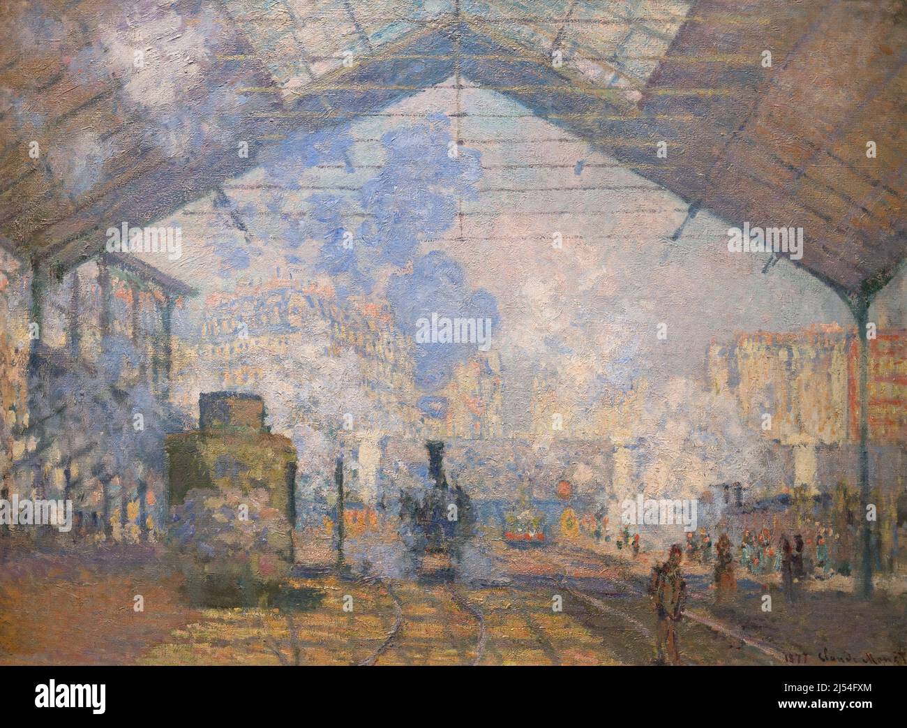 La stazione di Saint-Lazare, la Gare Saint-Lazare, la gare Saint-Lazare, Claude Monet, 1877, Musee D'Orsay, Parigi, Francia, Europa Foto Stock