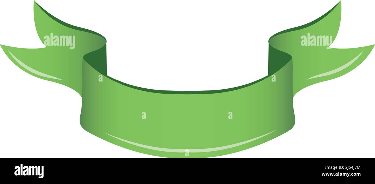 Modello di nastro verde. Flag cartoon curvo vuoto Immagine e Vettoriale -  Alamy