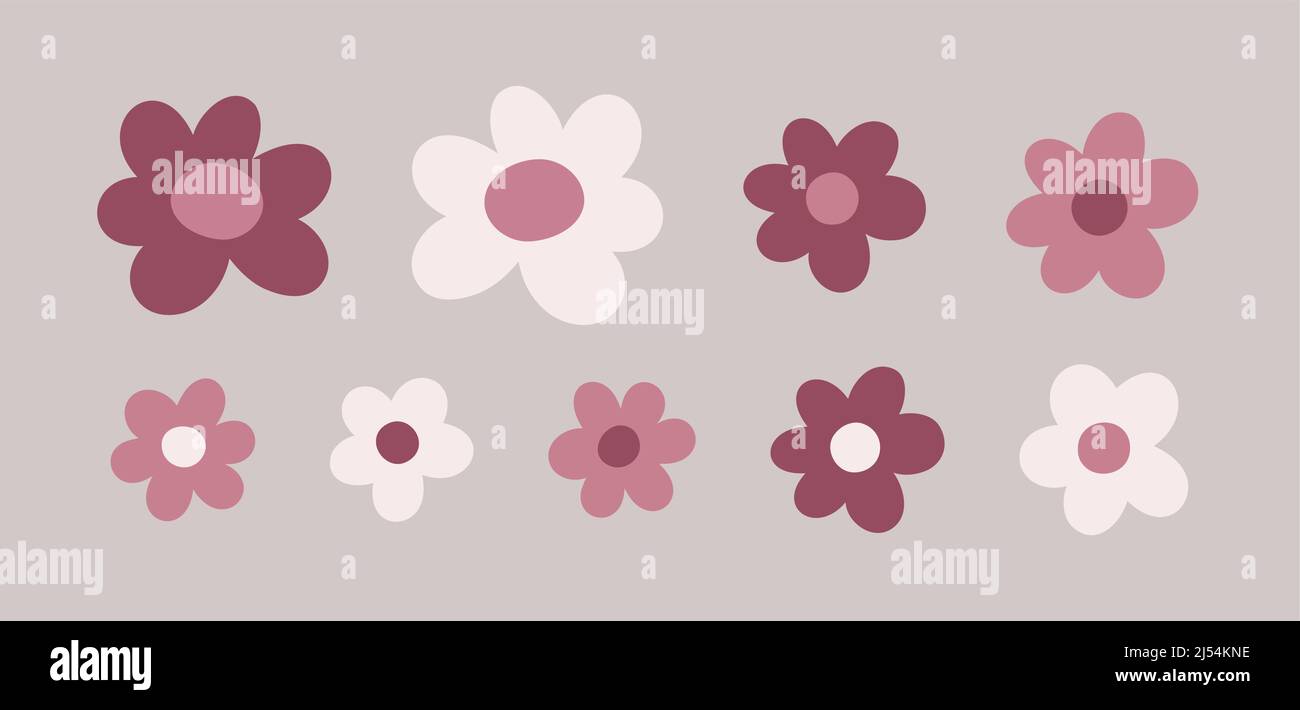 Fiori Set semplice Illustrazione Vettoriale