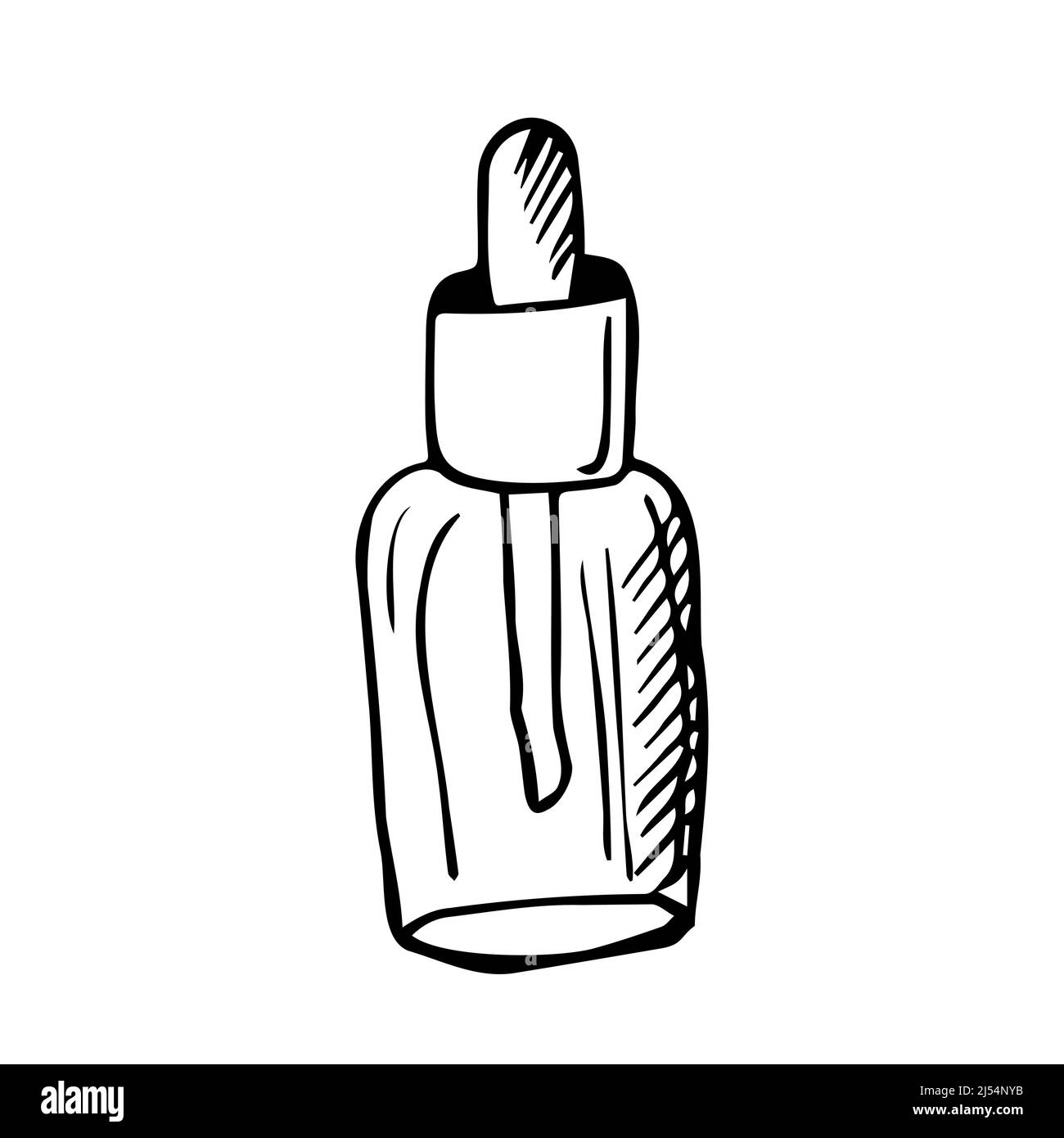 Flacone in vetro per cosmetici con pipetta. Adatto per siero, olio essenziale, emulsione. Tre opzioni di colore. Illustrazione Vettoriale