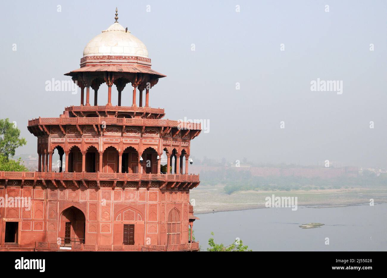 Cupola architettonica in Taj Mahal, Agra Foto Stock