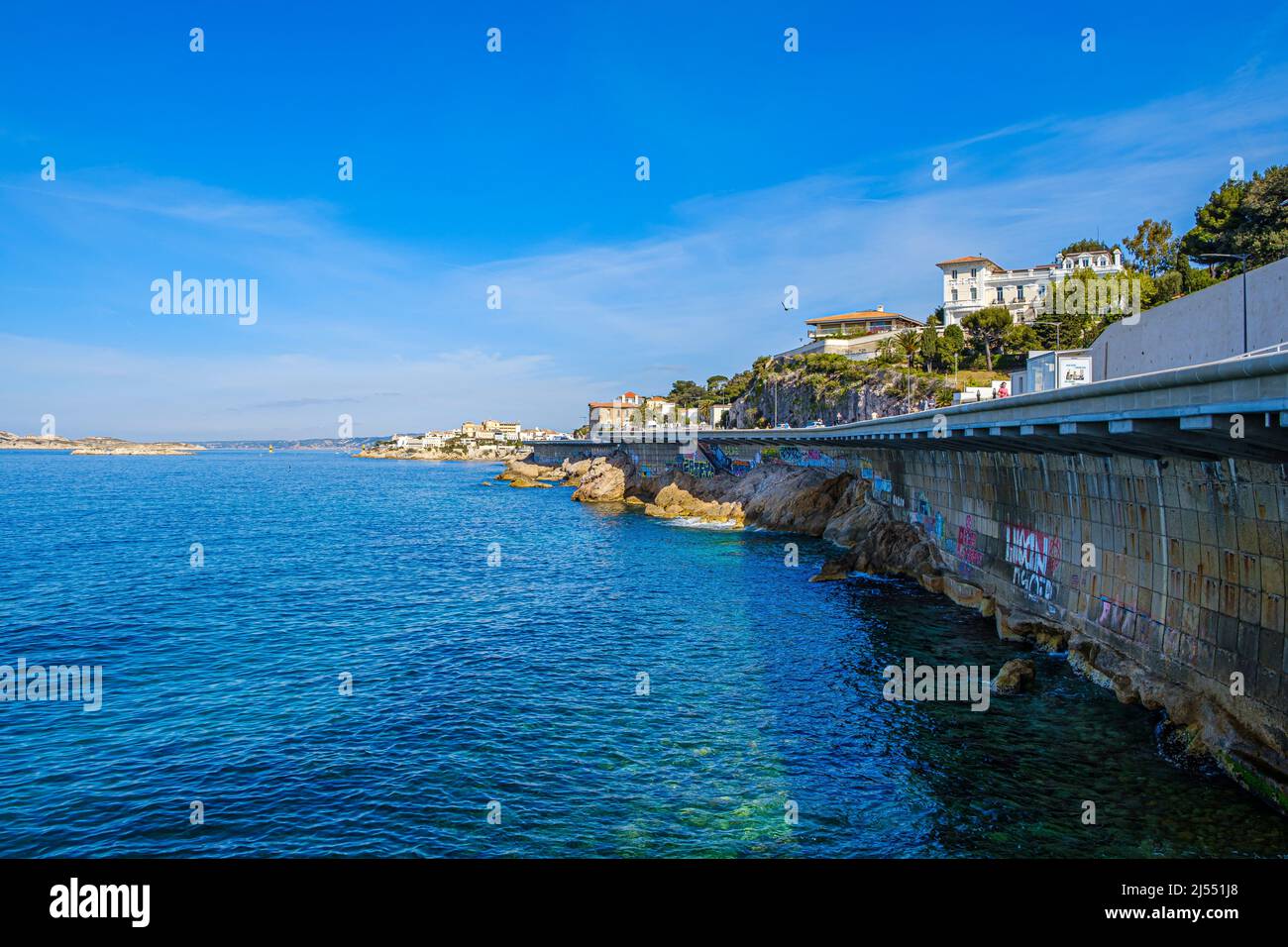 CORNICHE KENNEDY, CORNICHE JOHN FITZGERALD KENNEDY, MARSIGLIA, PROVENZA, PACA 13 Foto Stock