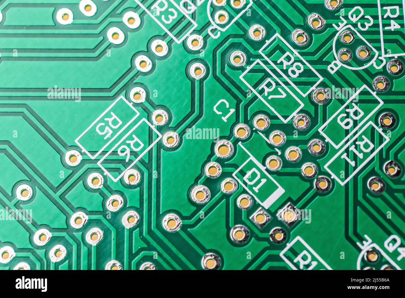 Primo piano sulla tecnologia Green computer chip Foto Stock