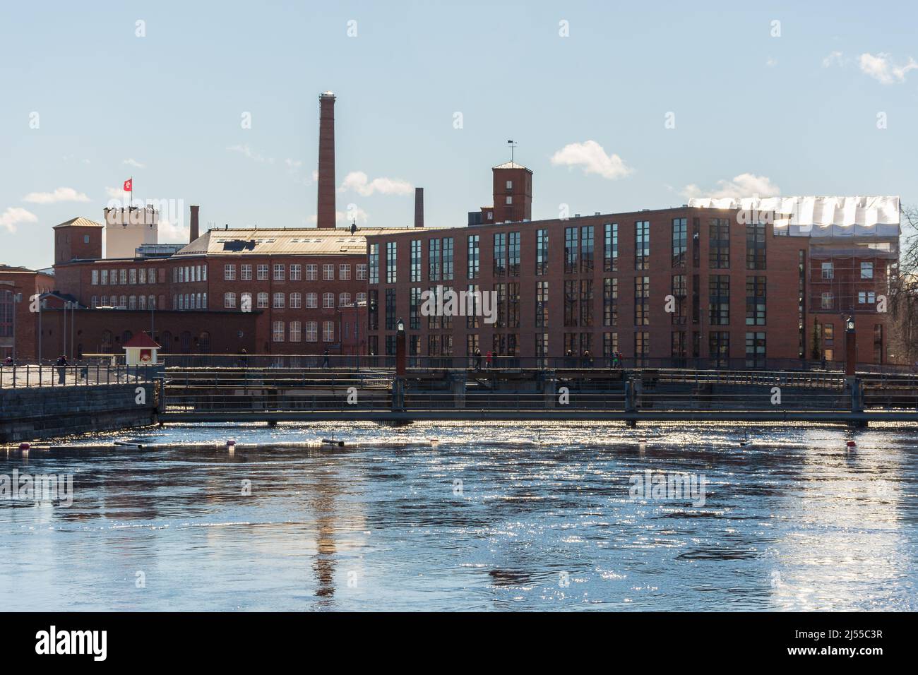 Vecchia zona industriale Finlayson a Tampere, Finlandia Foto Stock