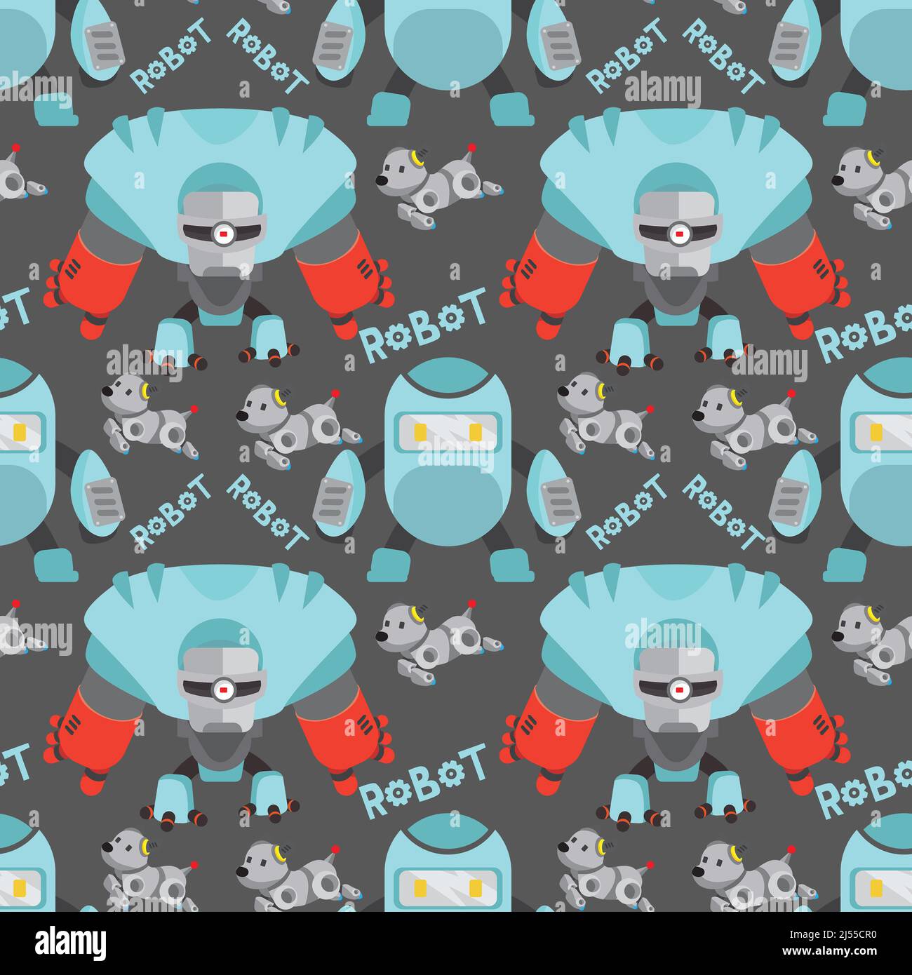 Robot Aqua modello senza cuciture con elemento di design grigio cucciolo. Foto Stock