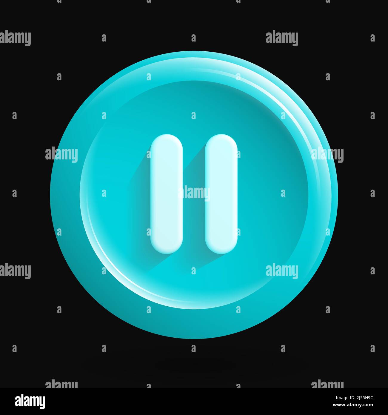 Icona di pausa blu arrotondata. Illustrazione vettoriale Illustrazione Vettoriale