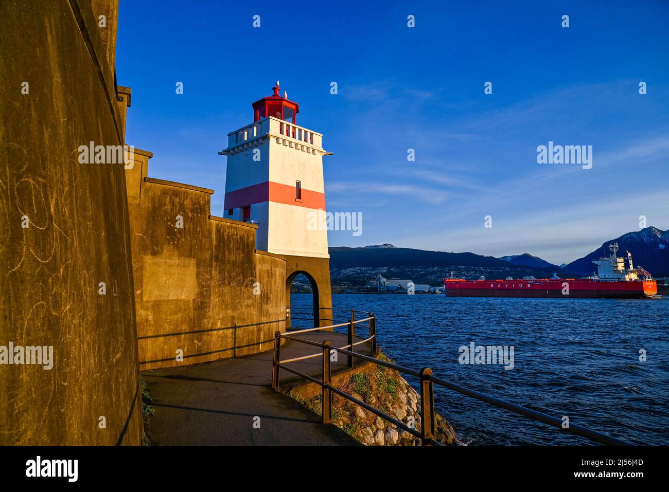 Brockton Point Lighthouse, Stanley Park, Vancouver, British Columbia, Canada Foto Stock