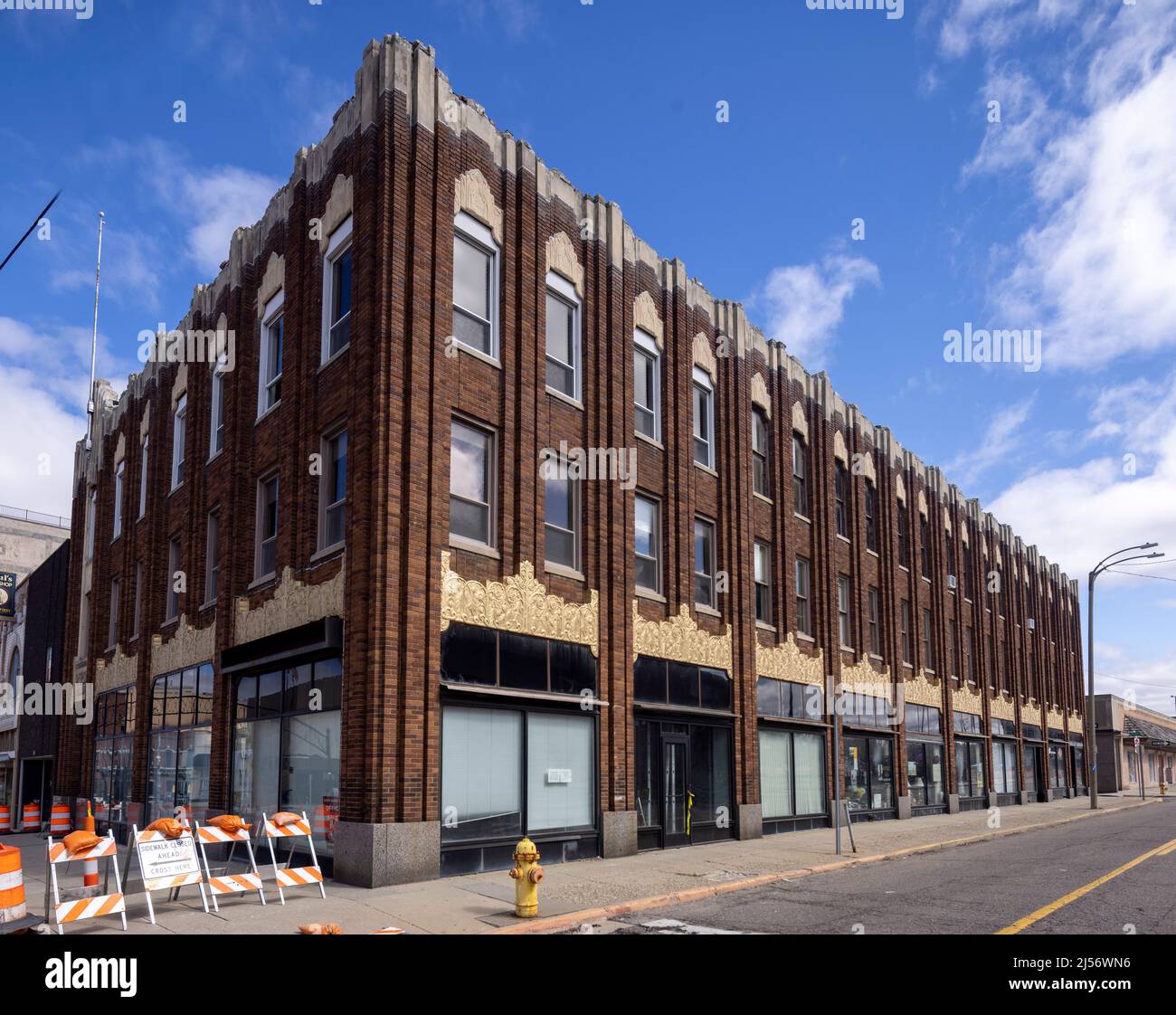 Il Paterson Building, architettura art deco, Flint, Michigan Foto Stock