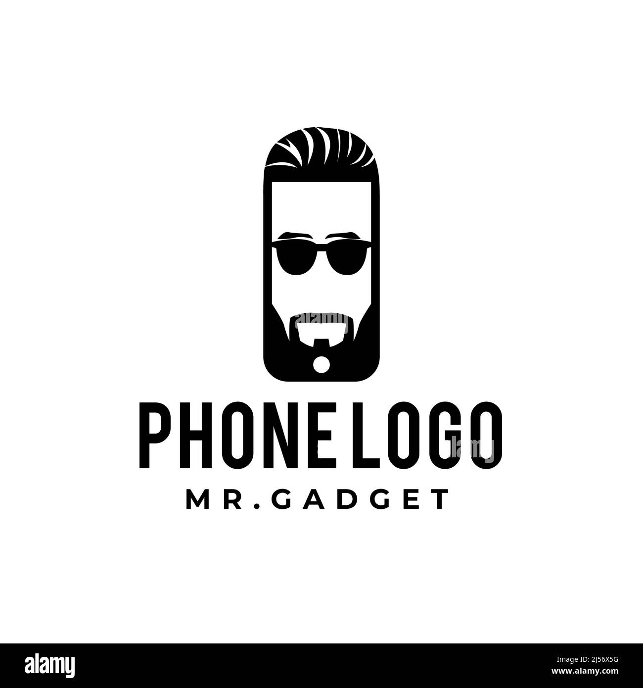 Modello logo Geek Phone per il titolare del logo del telefono Illustrazione Vettoriale