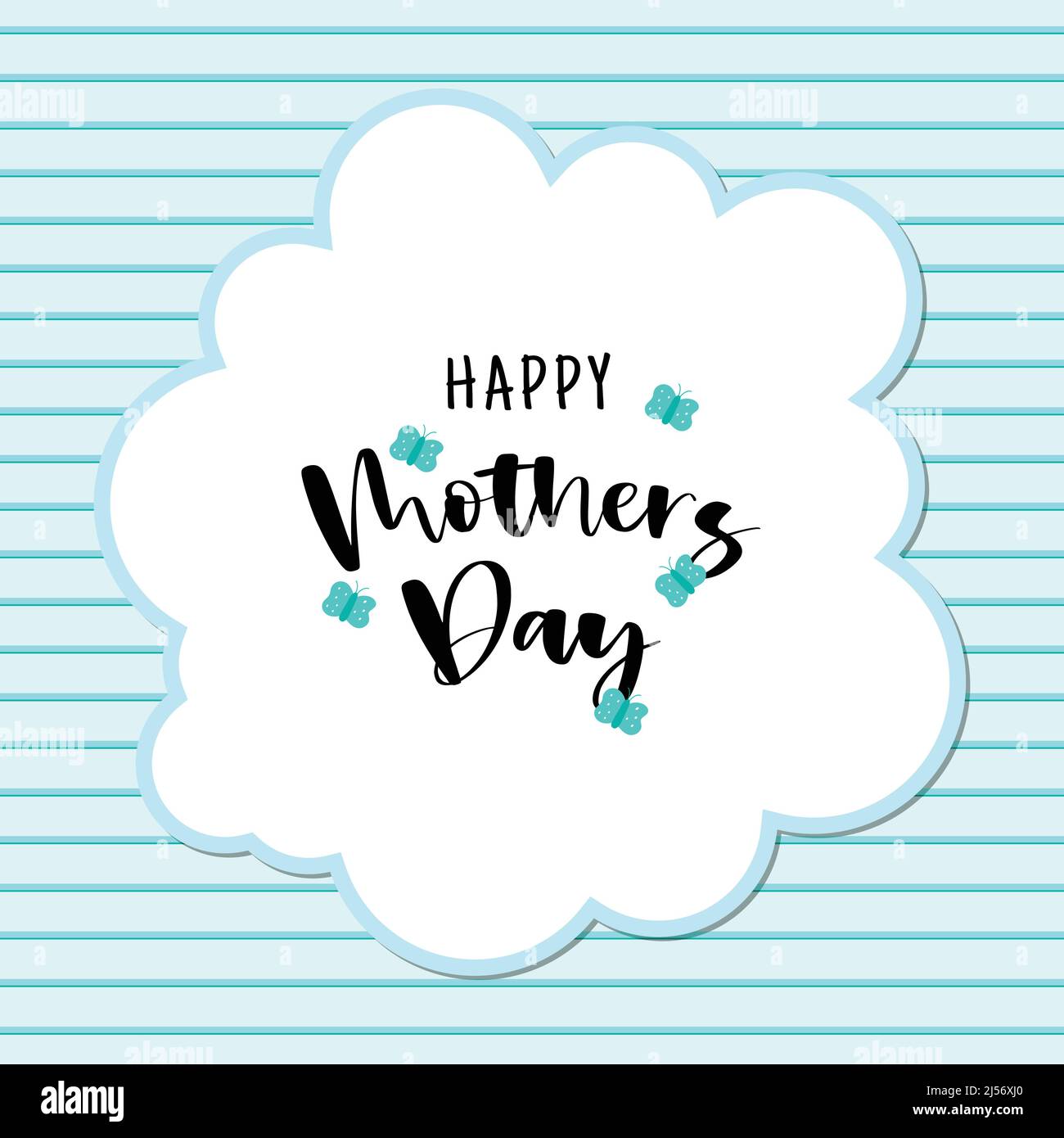 Retro flat Happy Mamma's Day invito modello. Modello cartolina Illustrazione Vettoriale