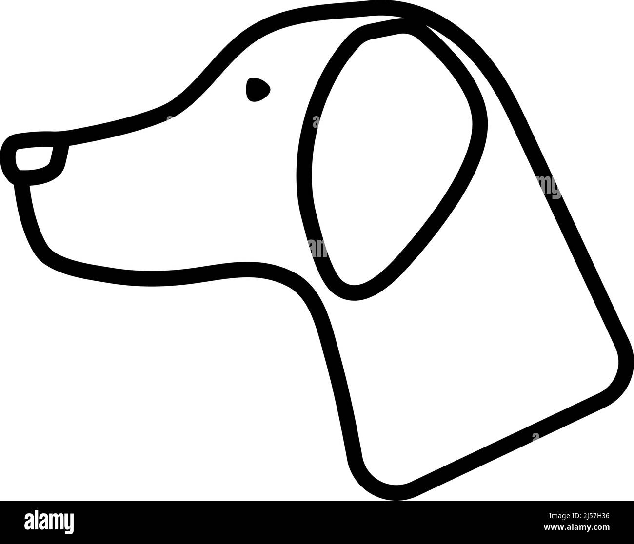 Icona di hinting cane aveva. Design di contorni in grassetto con larghezza traccia modificabile. Illustrazione vettoriale. Illustrazione Vettoriale