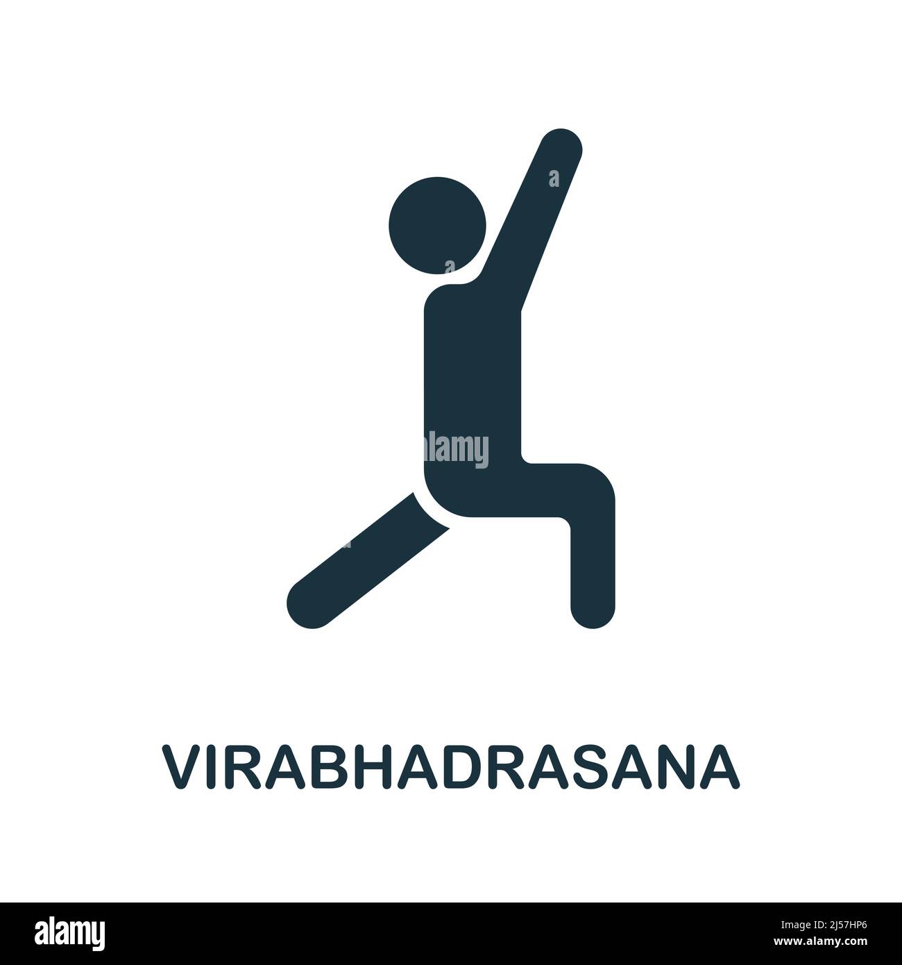 Icona di Virabhadrasana. Elemento semplice della collezione yoga. Icona Creative Virabhadrasana per web design, modelli, infografie e altro ancora Illustrazione Vettoriale